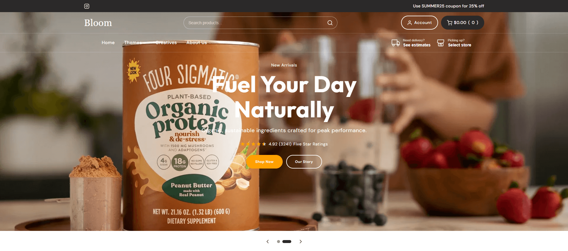 Bloom theme homepage